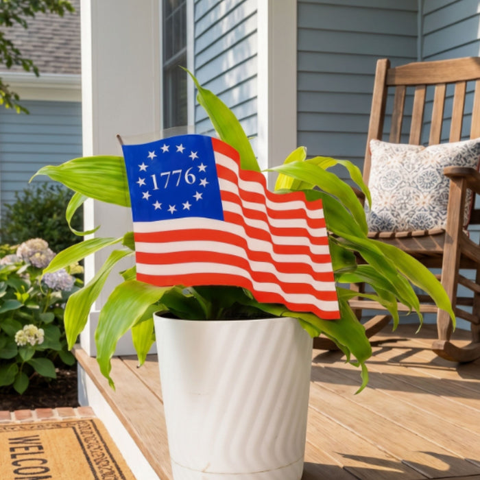 1776 American Flag Outdoor Garden Sign