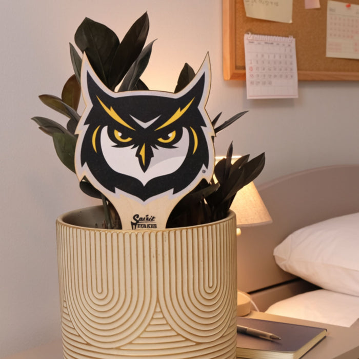 Kennesaw State University Owl Head Color Plant Stake