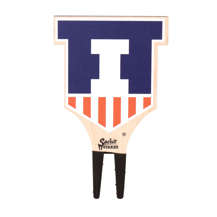 University of Illinois Victory Badge Color Plant Stake