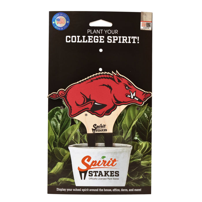 University of Arkansas Running Razorback Color Plant Stake