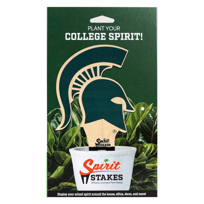 Michigan State Spartan Helmet Color Plant Stake