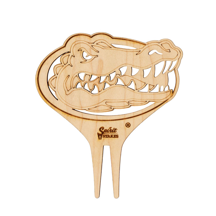 University of Florida Gator Head Natural Wood Plant Stake
