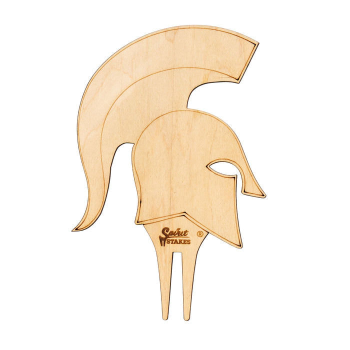 Michigan State Spartan Helmet Natural Wood Plant Stake