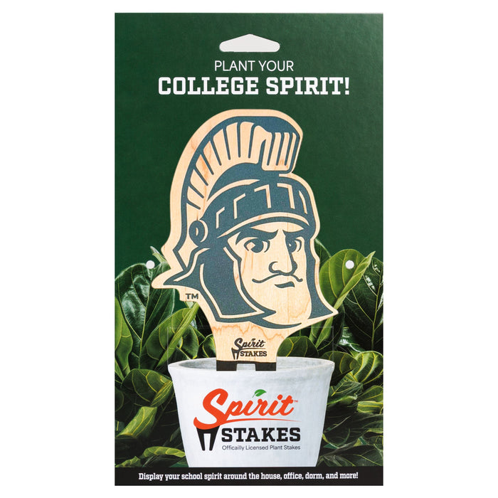 Michigan State Sparty Head Color Plant Stake