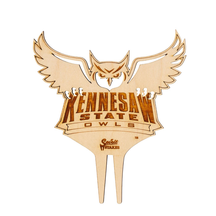 Kennesaw State University Owl Natural Wood Plant Stake