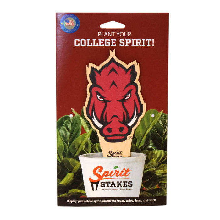 University of Arkansas Razorback Head Color Plant Stake