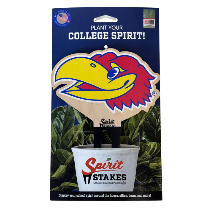 University of Kansas Jayhawk Head Color Plant Stake