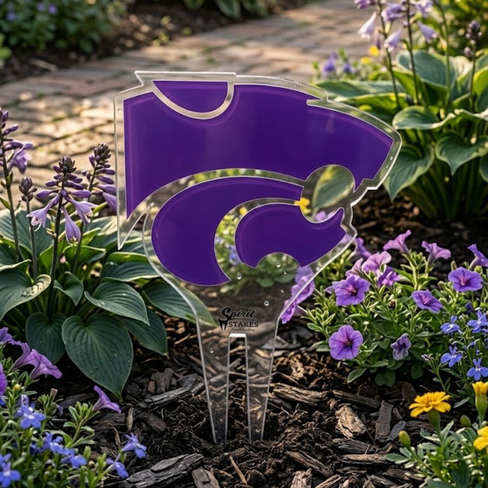 Kansas State Wildcat Head Garden Sign