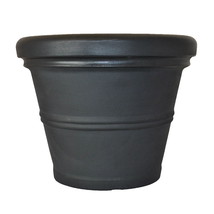 Black Rolled Rim Planter