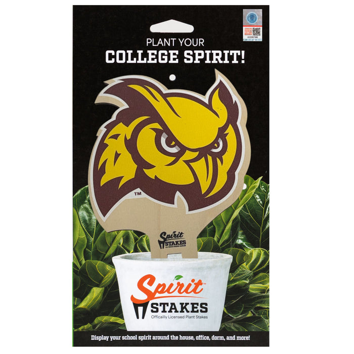 Rowan University Owl Head Color Plant Stake