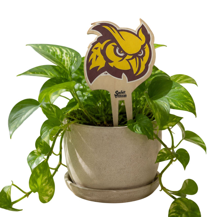 Rowan University Owl Head Color Plant Stake