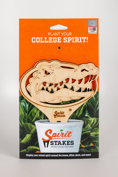 University of Florida Gator Head Natural Wood Plant Stake