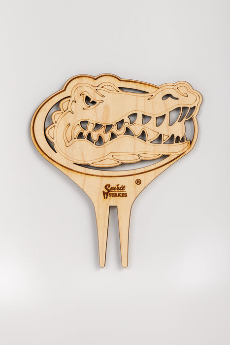 University of Florida Gator Head Natural Wood Plant Stake