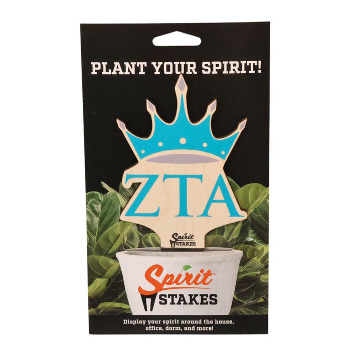 Zeta Tau Alpha Crown Color Plant Stake