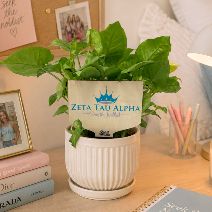 Zeta Tau Alpha Motto Color Plant Stake
