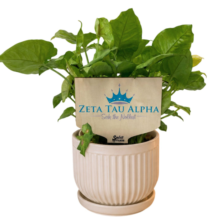 Zeta Tau Alpha Motto Color Plant Stake